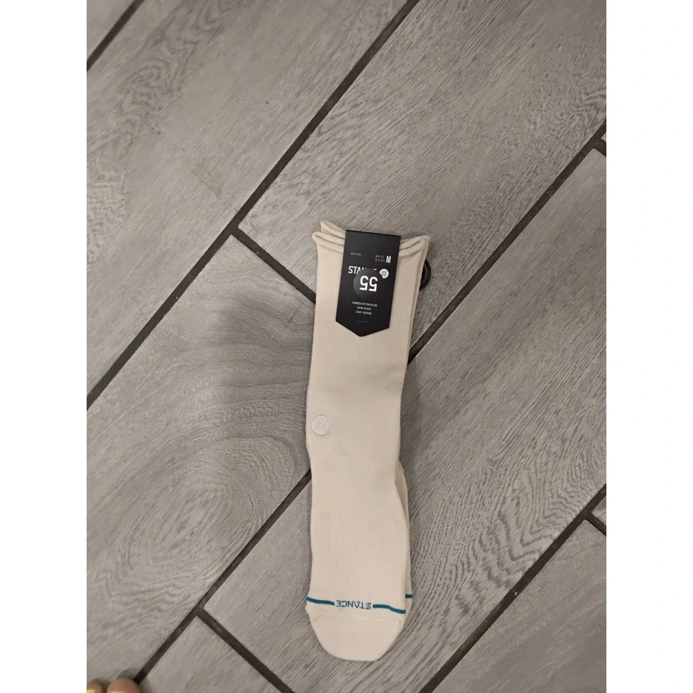 Stance Rolled Solid Crew Socks Oatmeal Cream Medium‎ W546C23ROL-OAT Mens Womens